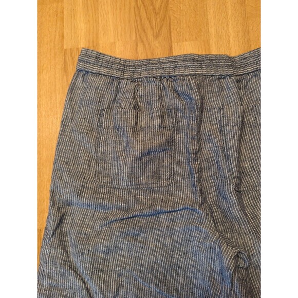 Talbots Pants Womens Size 8 Blue White Stripes Linen Pockets Drawstring - Picture 10 of 11